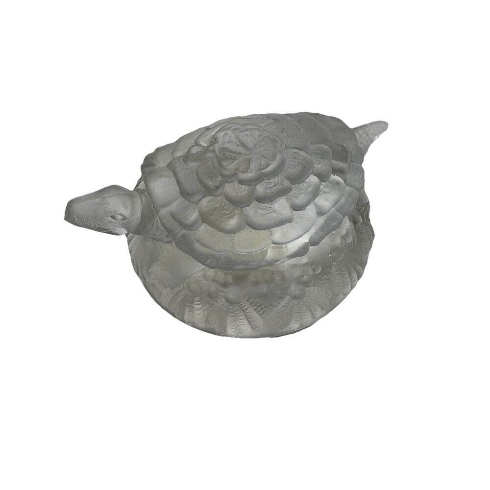 Vintage Fenton Turtle Figurine Figural Paper Weight Crystal Velvet Early Tag